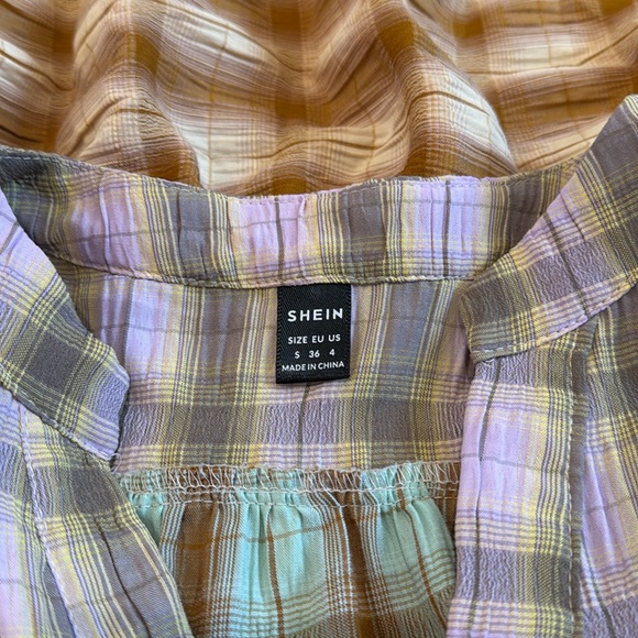 SHEIN Plaid Multicolor Prairie Dress in Size 4 (Small) - Picture 5 of 8